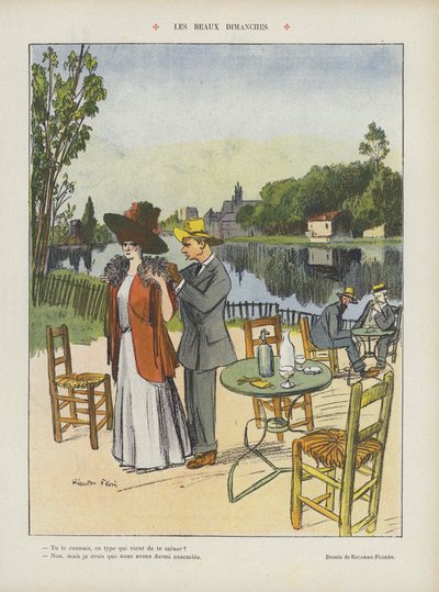 Illustration til Le Rire (farvelitografi) af Ricardo Flores