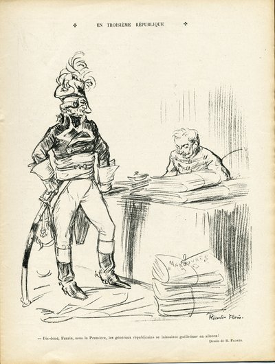 Illustration af Ricardo Flores (1878-1918) i Le Lire, 29/11/13 - I den tredje republik - Irland - generalgeneraler, Baptiste Faurie (1853-1938) af Ricardo Flores