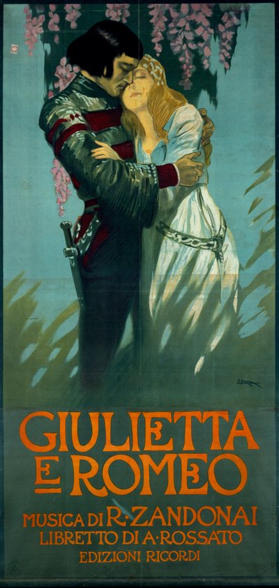 Plakat til operaen Romeo og Julie af Riccardo Zandonai af Riccardo Zandonai