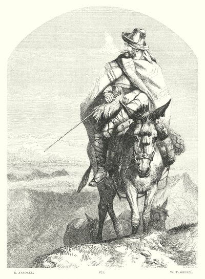 Lord Byrons barn Harold, Canto I, strofe 48 (gravering) af Richard (after) Ansdell