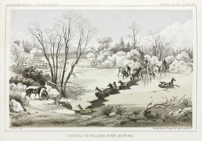 Krydser Hellgate River, Montana, USA, 6. januar 1854 af John Pardon