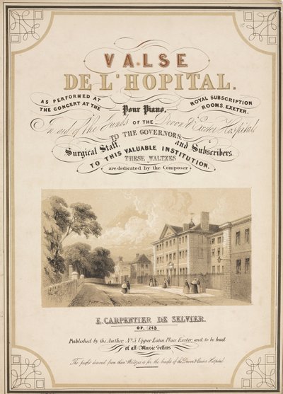 Hospitaler Titelside til noderne til ïValse de lHopital af John Pardon