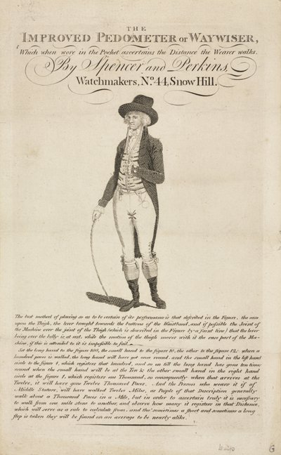 Den forbedrede skridttæller eller vejviser, ca. 18. århundrede af John Pardon
