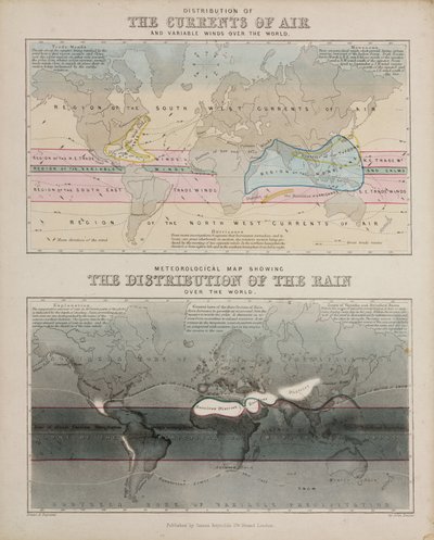 To meteorologiske kort, c 1850 af John Pardon