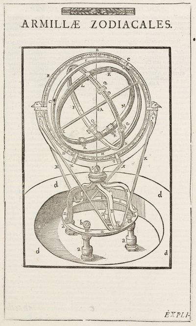 Tycho Brahes zodiakale armillarsfære, før 1570 af John Pardon