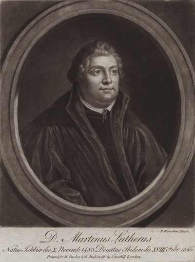 Martin Luther, tysk præst, teolog og protestantisk reformator (stik) af Richard (after) Houston