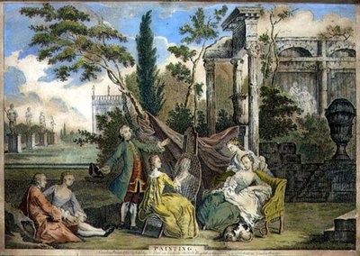 Maleri, udgivet af F. Bull, John Boydell (1719-1804) og W. Herbert, ca. 1750 (akvatint) af Richard (after) Houston