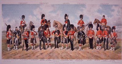 Skotske regimenter af den britiske hær i 1895 af Richard (after) Simkin