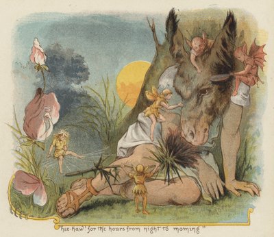 Hee haw! for timerne fra nat til morgen (farve litho) af Richard Andre