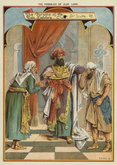 Kristi lignelser: lignelsen om de to skyldnere (chromolitho) af Richard Andre