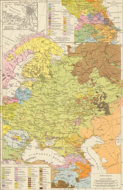 Andree, Richard. Volkerkarte von Russland. 1881 A af Richard Andree