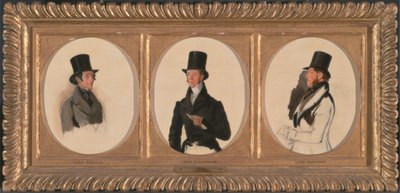 Studier til portrætterne af Lord Eglinton, Lord Douglas og Lord Stradbroke i `The Waterloo Cup Coursing Meeting