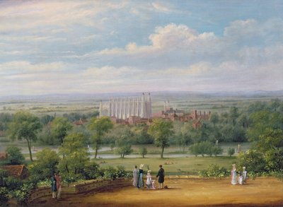 Eton College fra terrassen på Windsor Castle af Richard Bankes Harraden