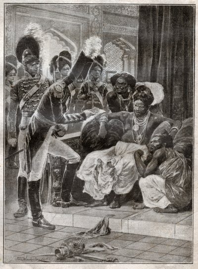 Sri Vikrama Rajasinha, konge af Kandy (Sri Lanka) afskediget af englænderne i 1815. 1924 (Illustration) af Richard Caton (after) Woodville
