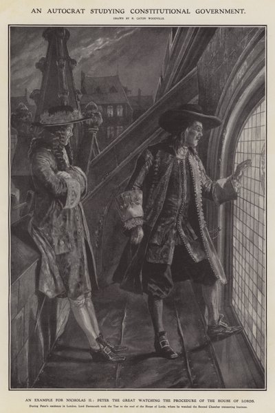 En autokrat studerer konstitutionel regering (litho) af Richard Caton II (after) Woodville