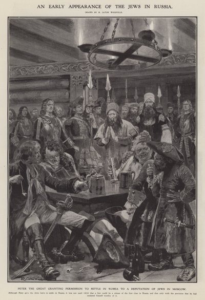 En tidlig optræden af jøderne i Rusland (litho) af Richard Caton II (after) Woodville