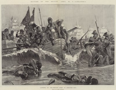 Slag af den britiske hær, Alexandria (gravering) af Richard Caton II (after) Woodville