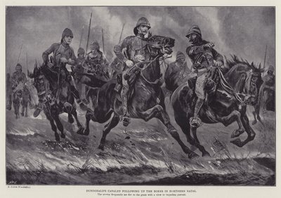 Dundonalds kavaleri følger op på boerne i det nordlige Natal (litho) af Richard Caton II (after) Woodville