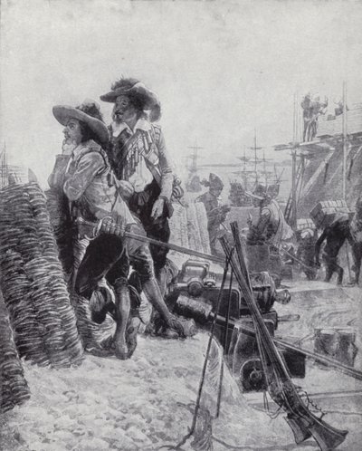 Grundlæggelse af Fort St George, Madras, af Francis Day fra East India Company af Richard Caton II (after) Woodville