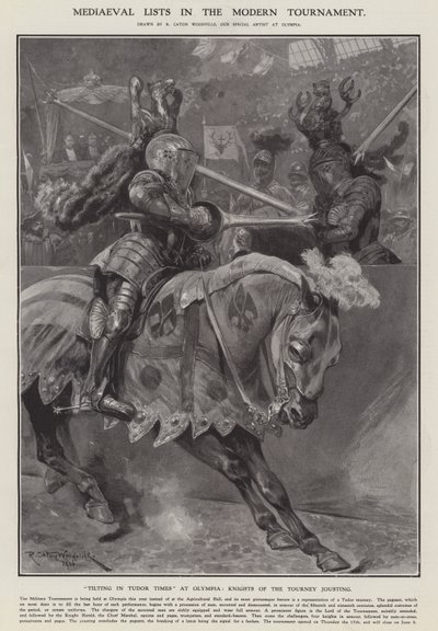 Middelalderlister i den moderne turnering (litho) af Richard Caton II (after) Woodville