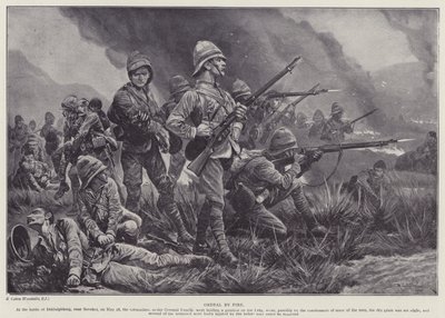 prøvelse ved ild (litho) af Richard Caton II (after) Woodville