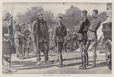 Overgivelsen af Cronje, 27. februar 1900 (litho) af Richard Caton II (after) Woodville