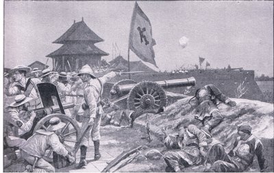 Tientsin: kamp på voldene (litho) af Richard Caton II Woodville