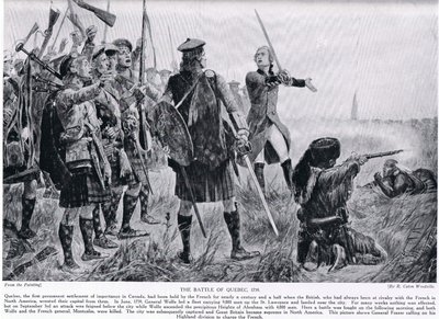 Slaget ved Quebec, 1759, illustration fra 
