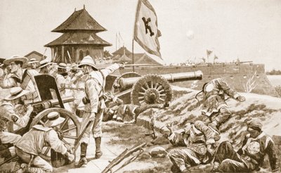 Boxerbevægelsen, illustration fra "Hutchinsons History of the Nations", ca. 1910 af Richard Caton Woodville
