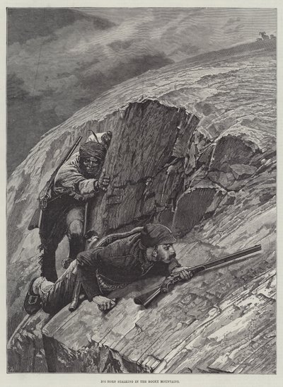 Big Horn Stalking i Rocky Mountains af Richard Caton Woodville junior