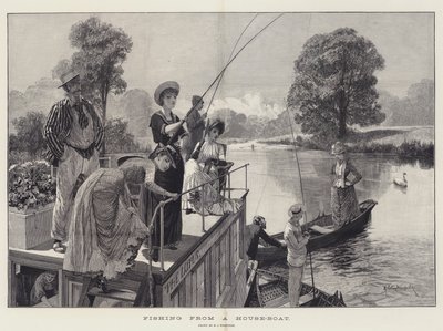 Fiskeri fra husbåd af Richard Caton Woodville junior