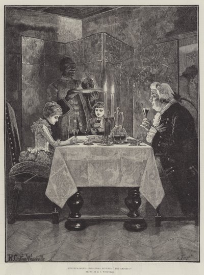 Bedstefars julemiddag, damerne! af Richard Caton Woodville junior