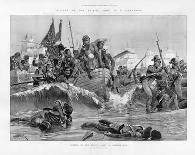 Landgang af den britiske hær i Aboukir Bay af Richard Caton Woodville junior