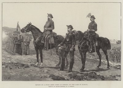 Gennemgang af et schweizisk hærkorps ved Horgen ved Zürich-søen af Richard Caton Woodville junior