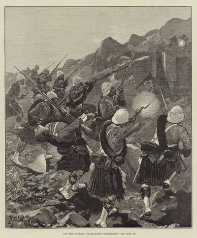 Den 92. (Gordon) Highlanders træfning af Richard Caton Woodville junior