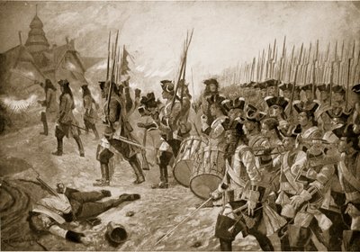 Slaget ved Blenheim: Stormning af landsbyen, illustration fra 