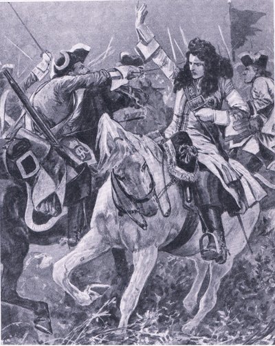 Slaget ved Malplaquet, 11. september 1709, illustration fra britiske slag på land og hav, 1915 af Richard Caton Woodville junior