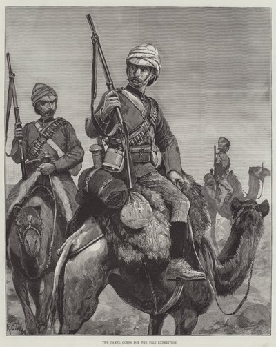 Kamelkorpset til Nile Ekspeditionen af Richard Caton Woodville junior