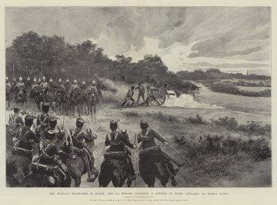 De militære manøvrer i Sussex, 3. husarer, der fanger et batteri af hesteartilleri på Burton Down af Richard Caton Woodville junior