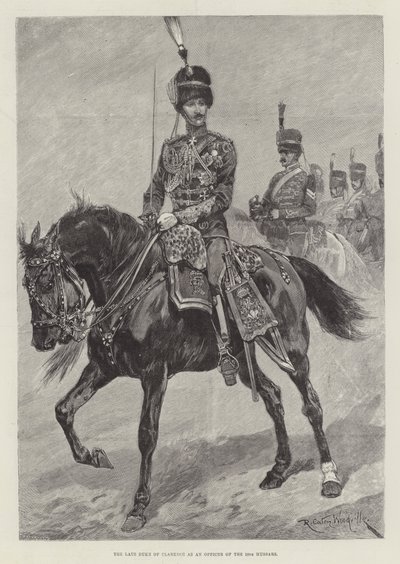 Den afdøde hertug af Clarence som officer for de 10. husarer af Richard Caton Woodville junior