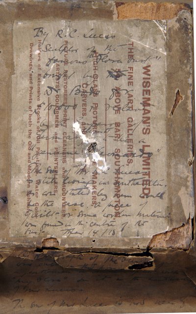 Verso af en buste af en pige, ca. 1850 (pen & blæk og tryk på papir) (se 876003) af Richard Cockle Lucas