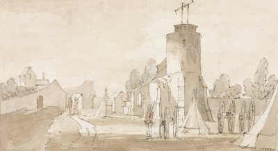 Mont St Jean, landsbyen hvor slaget ved Waterloo fandt sted, syd for Bruxelles, 1815 af Richard Colt Hoare