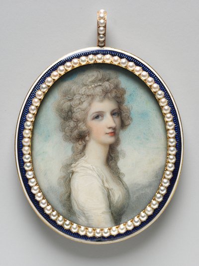 Portræt af Mary Frances Fanny Swinburne, ca. 1786. af Richard Cosway