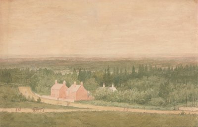Landskab med hytter, Broadmoor af Richard Dadd