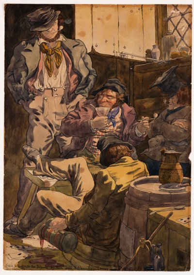 Skitse til illustration af lidenskaberne - Drunkenness, 1854 af Richard Dadd