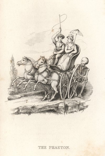 Skelettet af Døden og Phaeton. ,1827 (gravering) af Richard Dagley