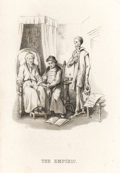 Dødens skelet og kvaksalveren. ,1827 (gravering) af Richard Dagley