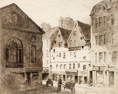 Lady Warkstairs og Union Hall (radering) af Richard Davidson Winter