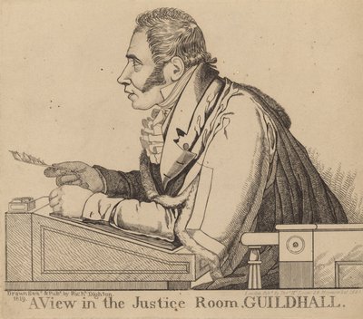 Sir Matthew Wood; En udsigt i Justice Room, Guildhall af Richard Dighton