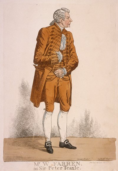 Skuespilleren William Farren som Sir Peter Teazle, 1824 af Richard Dighton
